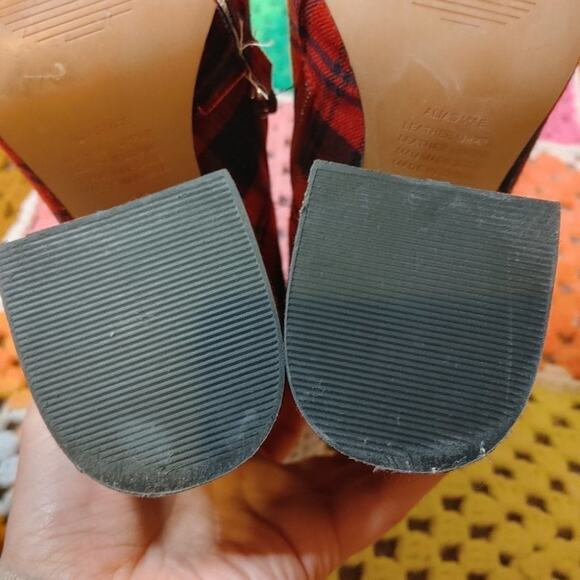 Alias Mae Ahara Bootie EU 36 Plaid Chunky Unique Statement Zipper Red Tartan - Picture 9 of 15